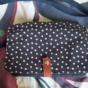 Chic Navy Polka Dot Crossbody Bag